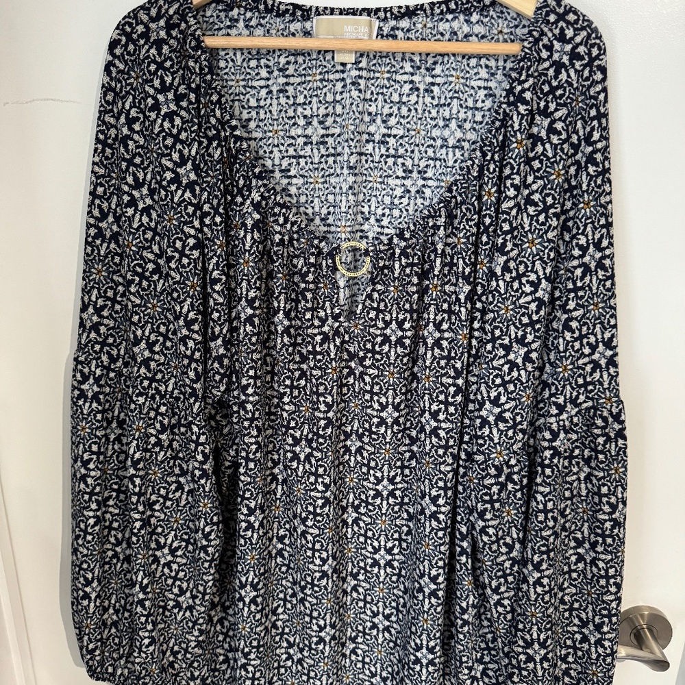 Michael Kors - Long sleeve boat neck blouse